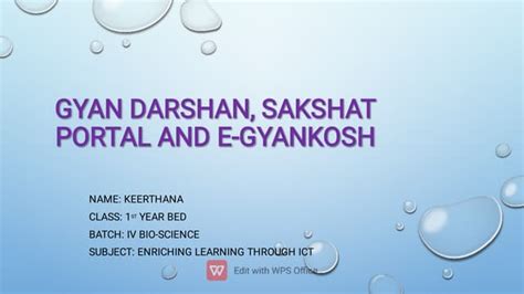 GYAN DARSHAN, SAKSHAT PORTAL AND E-GYANKOSH | PPT