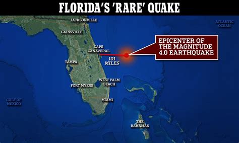 Florida earthquake is largest ever recorded off the state's east coast as rare 4.0 magnitude ...