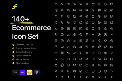 140+ E-Commerce Icon Set | Premium Icons | Figma