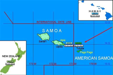 The time difference between Western Samoa and American Samoa is 24 ...