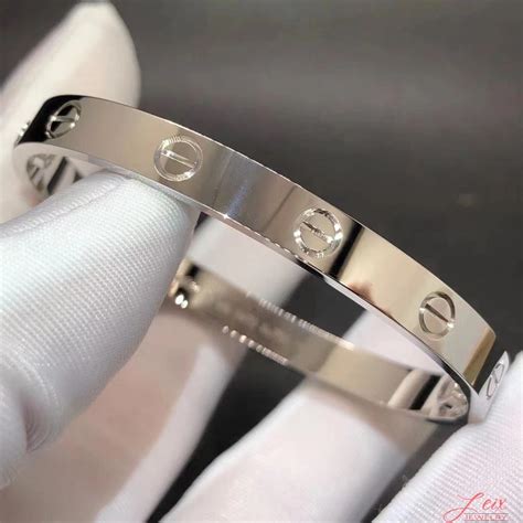 Custom Solid 18 Karat White Gold Cartier Love Bracelet B6035417 – Real ...