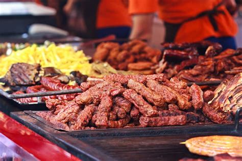 Traditional Romanian Mititei on Grill Stock Image - Image of pork ...