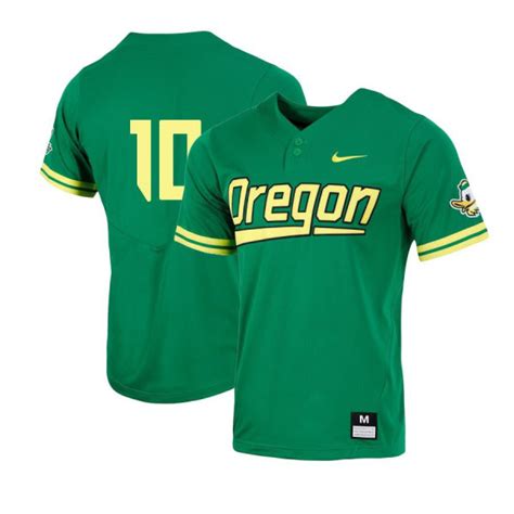 Men's Nike Oregon Ducks 10 Jack Haley Authentic Green Baseball Jersey