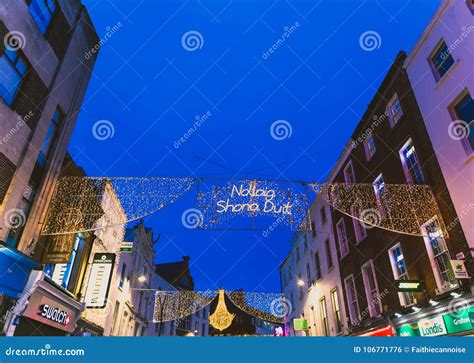 Christmas Lights Adorning the Famous Shopping Area of Grafton St ...