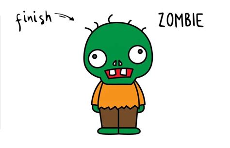 How To Draw a Cute Cartoon Zombie (Inspired by Plant vs Zombie) - Simple and Kid Friendly ...