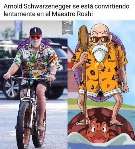 Meme Dragon Ball de Arnold Schwarzenegger y Maestro Roshi - Meme by ...