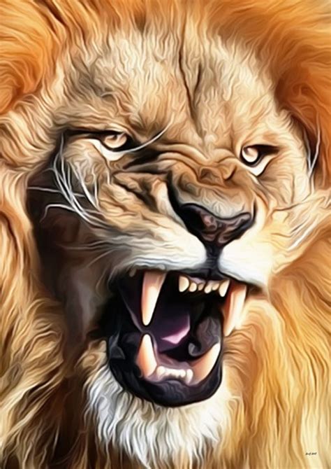 Fierce Lion - SirG - Paintings & Prints, Animals, Birds, & Fish, Wild ...