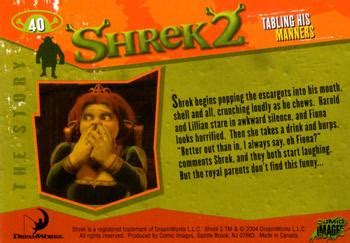 2004 Comic Images Shrek Movie 2 #40 Tabling His Manners | Trading Card Database