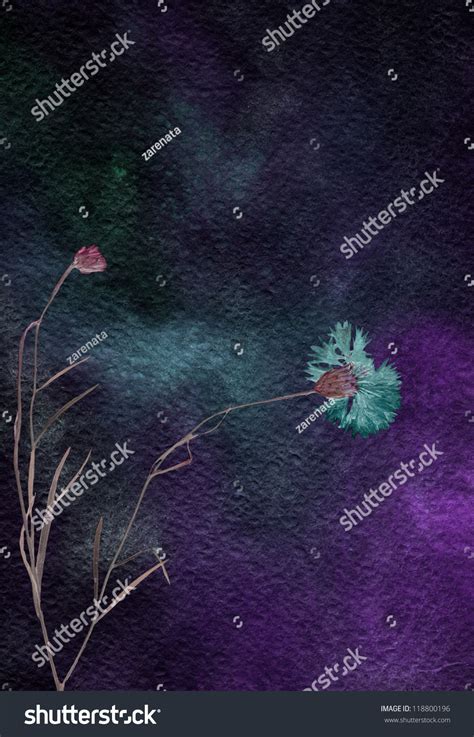 Watercolor Background Blue Floral Stock Illustration 118800196 ...