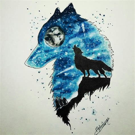 Colorful wolf drawing | Wolf drawing, Drawings, Wolf colors