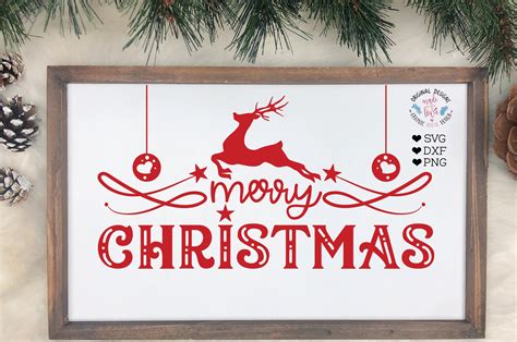 Merry Christmas Horizontal and Vertical Christmas Sign in SVG - Etsy