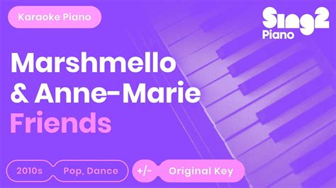 FRIENDS (Piano Karaoke Instrumental) Marshmello & Anne-Marie - YouTube