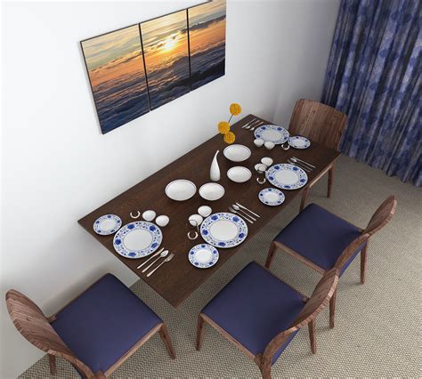Hemming Wall Mounted Folding Dining Table - 4 Seater – Bluewud