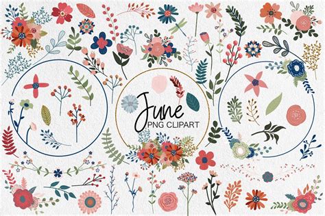 June Flowers Clip Art