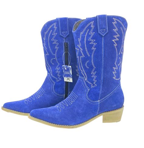 Kitty Electric Blue Suede Cowboy Boots – Kickfootwear