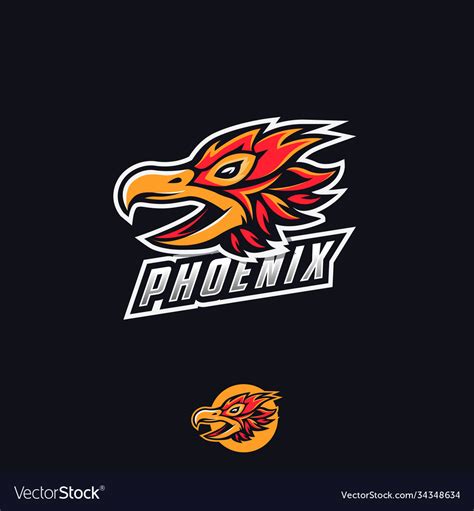 Phoenix emblem logo esport Royalty Free Vector Image