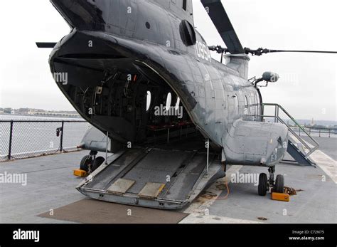 Helicopter on the flight deck of USS Midway Aircraft Carrier in San ...