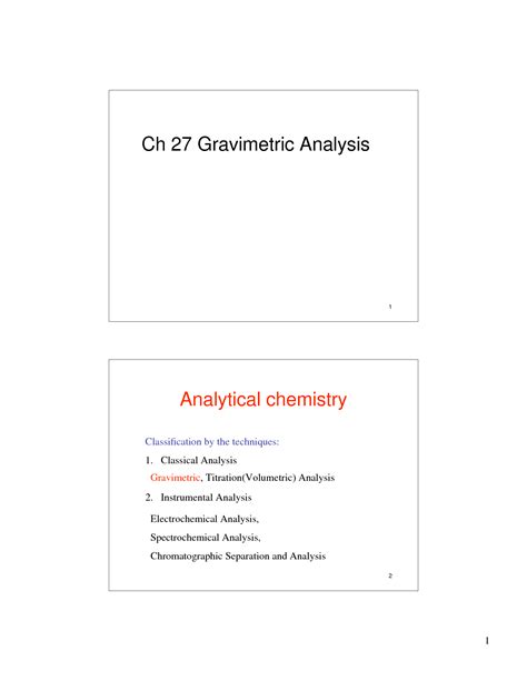 SOLUTION: gravimetric analysis - Studypool