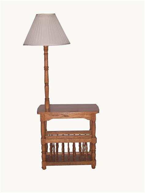 Amish Lamp End Table Rustic Magazine Rack Solid Wood | eBay