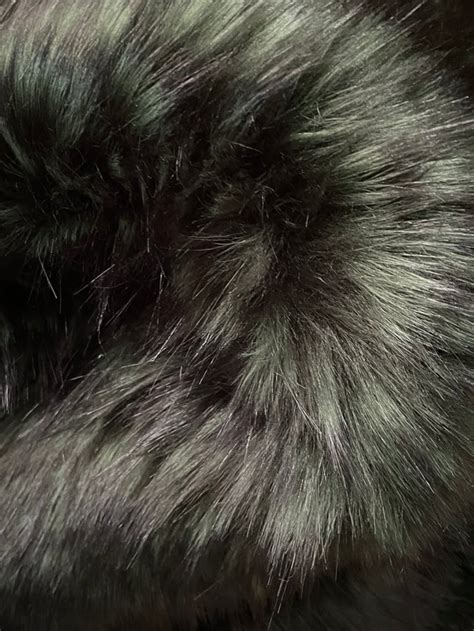 Midnight Black Wolf faux fur