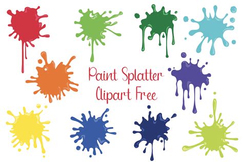 Paint Splatter Clipart Free Graphic by Free Graphic Bundles · Creative ...