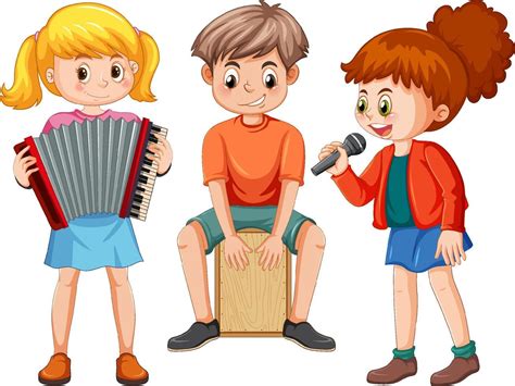 Kids music band cartoon 14291353 Vector Art at Vecteezy