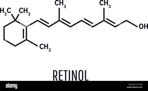 Vitamin A retinol molecule. Skeletal formula .Retinol, vitamin A ...