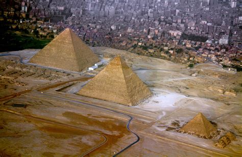 great pyramids of giza seen from above photo | One Big Photo
