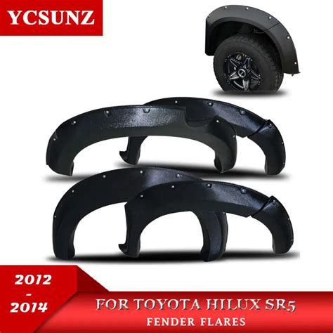 2012 2014 Fender Flares For Toyota Hilux Sr5 Accessories Black Mudguards For Toyota Hilux Vigo ...