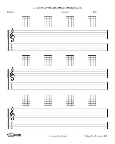 Free Mandolin Sheet Music | Printable Templates Free