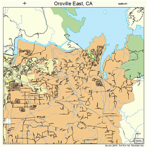 Oroville East California Street Map 0654388