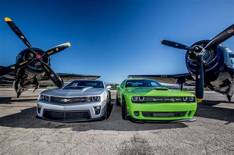 2014 Chevrolet Camaro ZL1 & 2015 Dodge Challenger SRT Hellcat | Chevrolet camaro zl1, Camaro ...