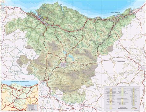 Large detailed map of Basque Country with cities and towns ...