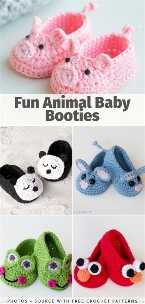 Fun Animal Baby Booties Free Crochet Patterns - Your Crochet