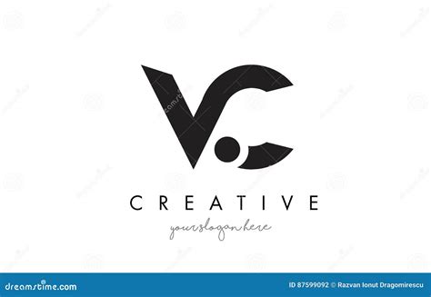 VC Letter Logo Design with Creative Modern Trendy Typography. Stock ...