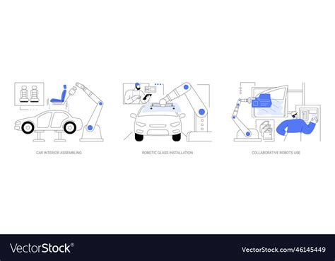 Vehicle interior assembling abstract concept Vector Image