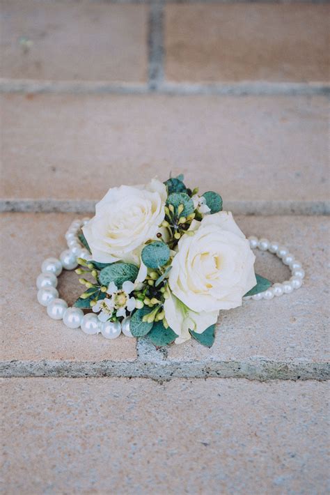 Elegant Wedding wrist Corsage | White roses wedding, Mother of bride ...