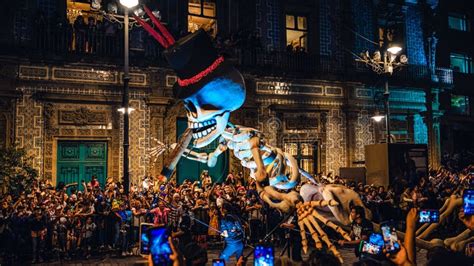 Day of the Dead Parade in Mexico City Downtown Editorial Stock Photo ...