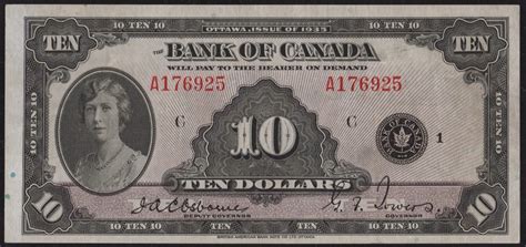 1935 Bank Of Canada $10 Dollar Note Princess Mary|World Banknotes & Coins Pictures | Old Money ...