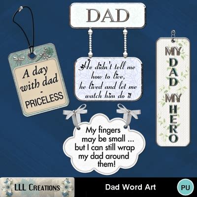 Digital Scrapbooking Kits | Dad Word Art | Family, Holidays - Father's Day, Kid Fun, Love ...