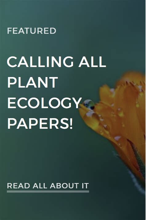 Editor-in-Chief calling all plant ecology papers! | Nordic Journal of Botany