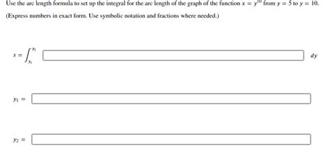 Solved Use the arc length formula to set up the integral for | Chegg.com