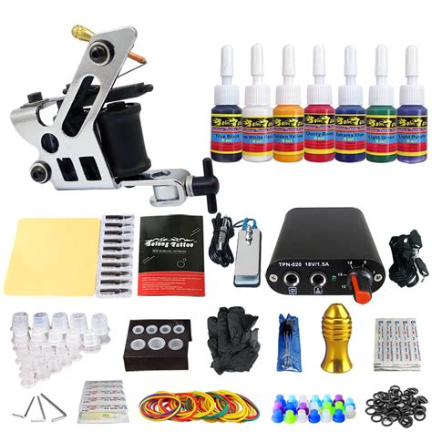 Hybrid Complete Tattoo Coil Machine Kit For Liner Shader Power Supply ...