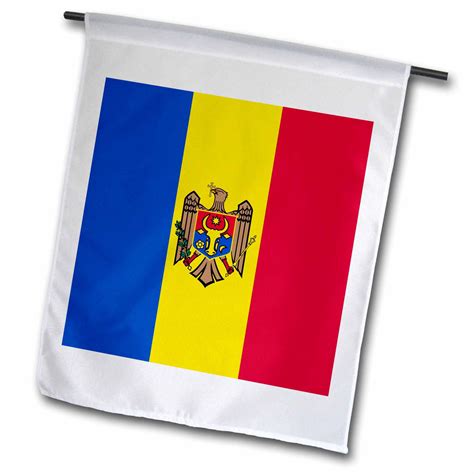 3dRose Flag of Moldova - Moldovan blue yellow red stripes - Moldavian eagle coat of arms Aurochs ...