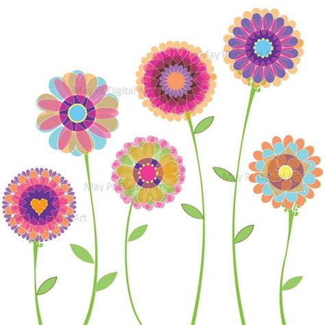 Spring Flowers Clip Art Digital Florals Graphic to Make - Etsy | Flower ...