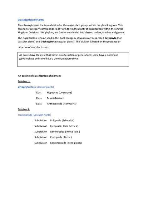 Classification of plants - Classification of Plants: Plant biologists ...