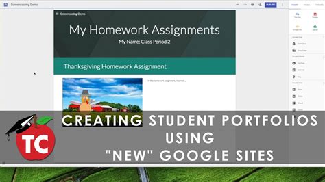 How To Use the NEW Google Sites for Student Portfolios - YouTube