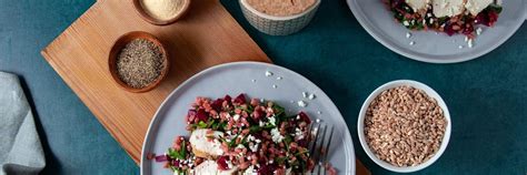 Beet Farro and Goat Cheese Salad with Chicken - A Dash of Macros