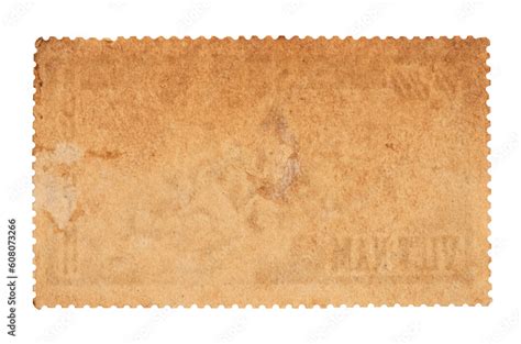 The reverse side of a postage stamp on transparent background. Stock ...