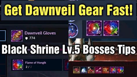 Black Desert Mobile How To Defeat Difficulty 5 Black Shrine Bosses & Get Faster Dawnveil Gear ...